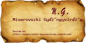 Miserovszki Gyöngyvirág névjegykártya